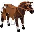 Qaba Sound-Making Ride On Horse for Toddlers 3-5 - Plush with Sounds