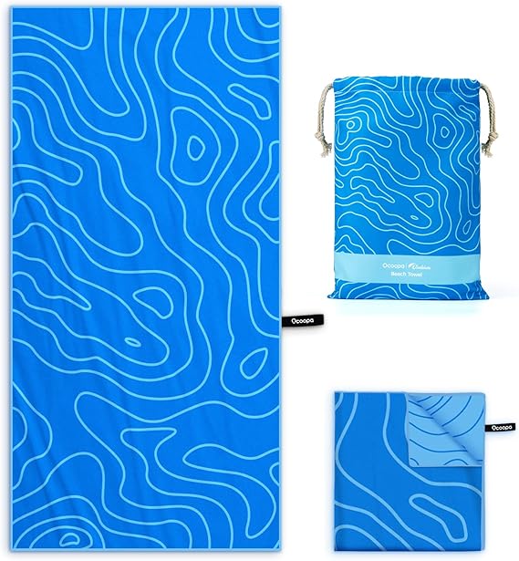 OCOOPA Sand Free Beach Towel Microfiber for Ultimate Comfort