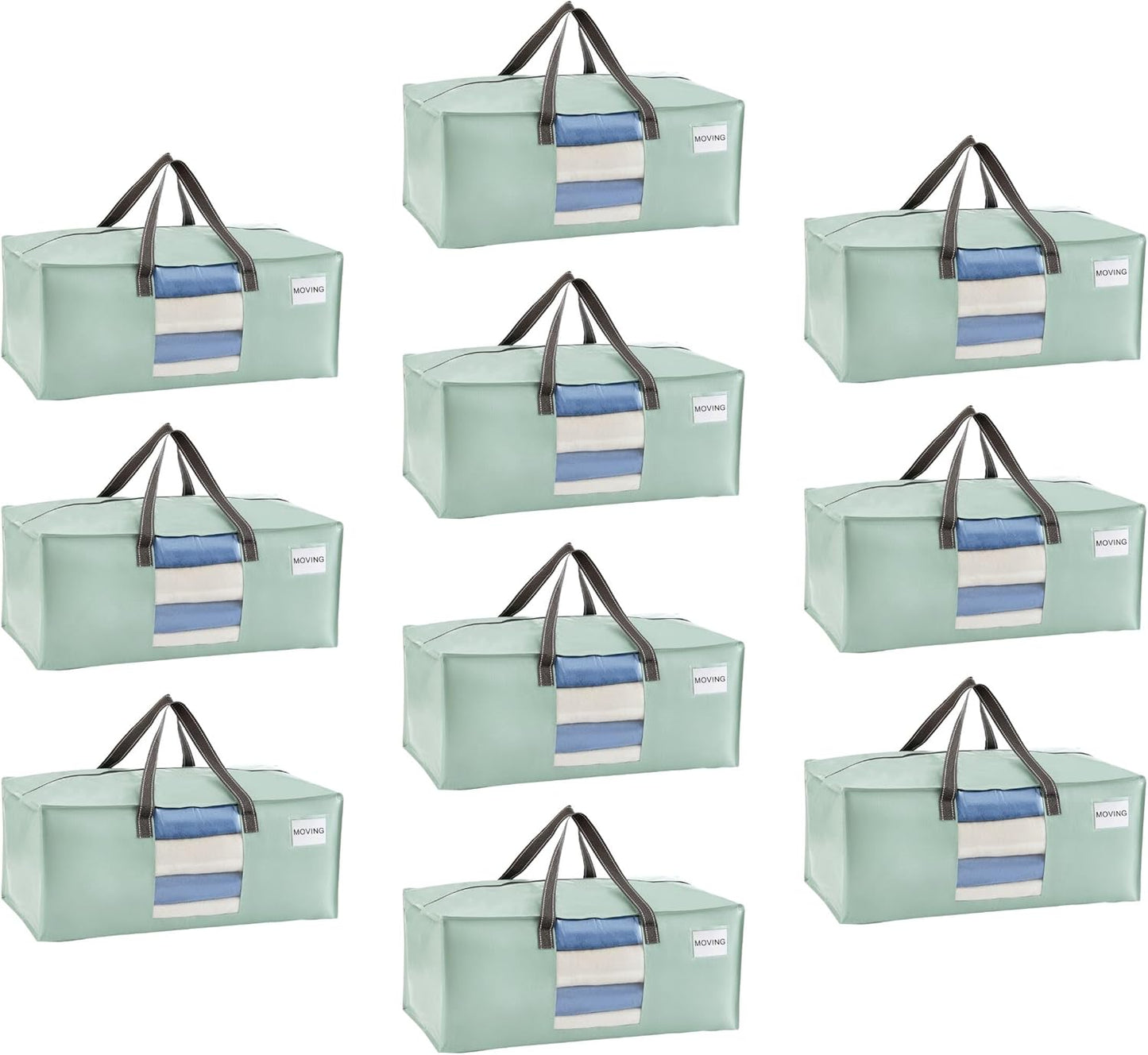 VENO 10 Pack Moving Bags - Heavy-Duty Storage Totes for Easy Moves