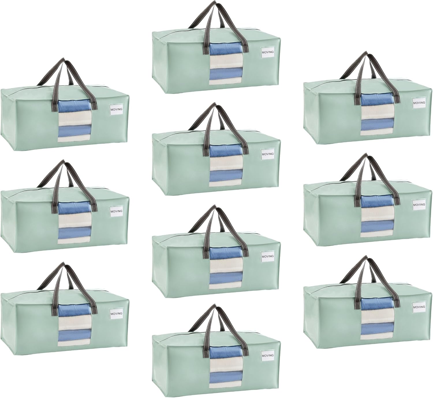 VENO 10 Pack Moving Bags - Heavy-Duty Storage Totes for Easy Moves