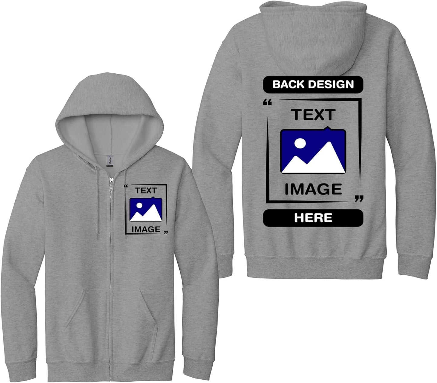 Customizable Gildan Zip-Up Hoodie - Personalize Your Style!