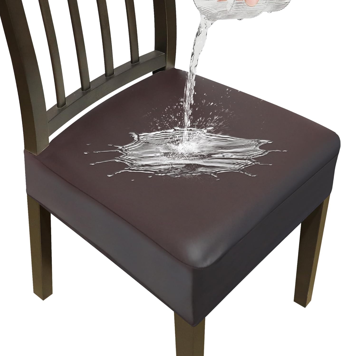 Dining Chair Covers Set of 6 Waterproof PU Leather Slipcovers