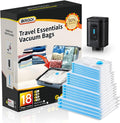 BRODI 18 Combo Pack Travel Vacuum Bags with Pump - Space Saver