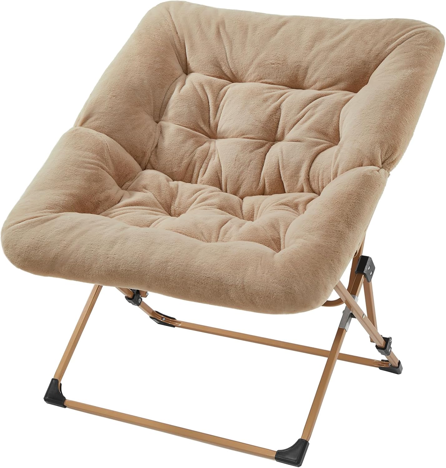 OAKHAM Comfy Chair for Adults - Soft Faux Fur Folding Lounge