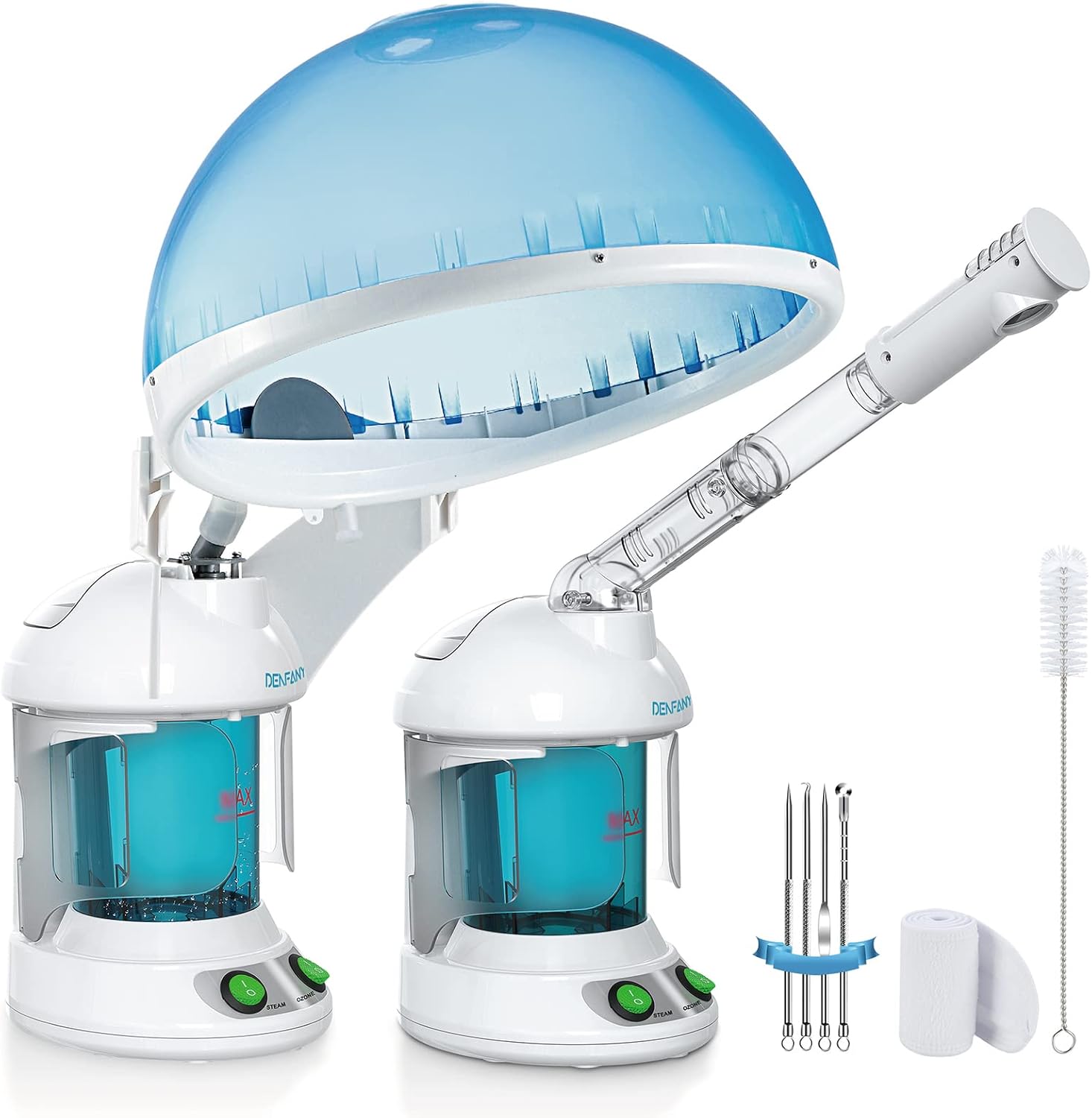 DENFANY Hair Steamer 2 in 1 for Hair and Face Hydration
