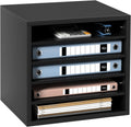 Literature Organizer 5-Compartment Wood Mailbox - Desk Saver