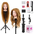 Mannequin Head 80% Human Hair 28in Cosmetology Manikin - Training Tool