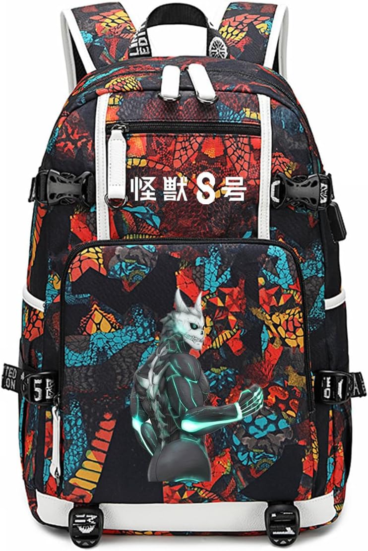 ISaikoy Anime Kaiju No. 8 Backpack with USB Charging Port