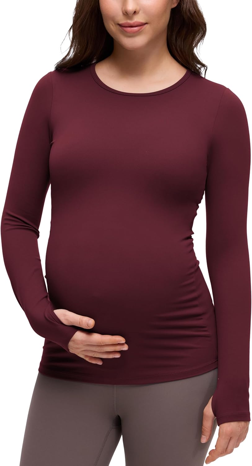 CRZ YOGA Butterluxe Maternity Crewneck Long Sleeve Shirts Review
