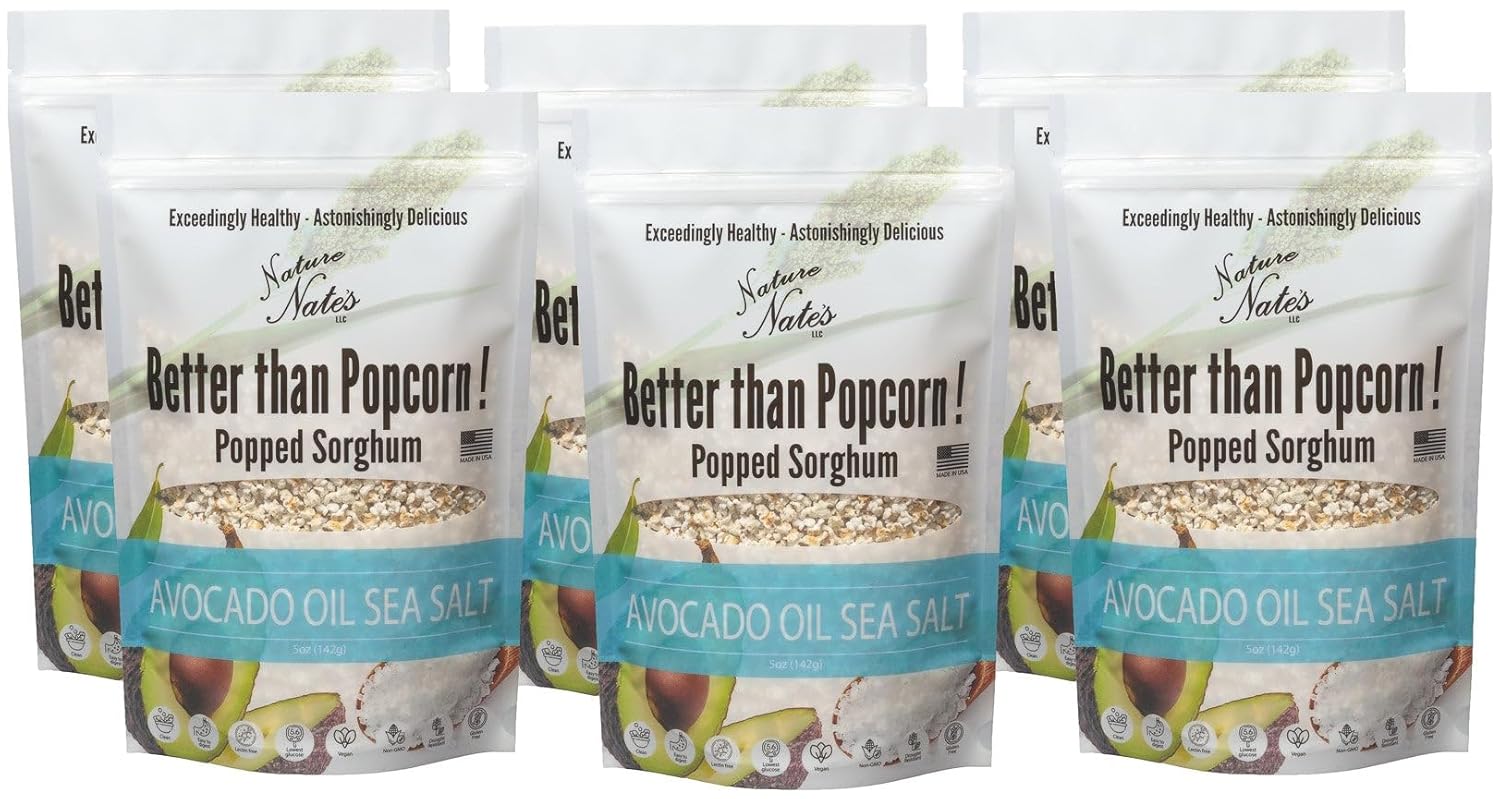 Nature Nates Popped Sorghum with Avocado Oil Sea Salt Snacks