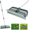 ORIENTOOLS Garden Leaf Rake 2 in 1 Turf Rake - Adjustable 49ft to 63