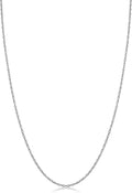 14k White Gold Rope Chain Necklace for Women 1 mm - Barely-There