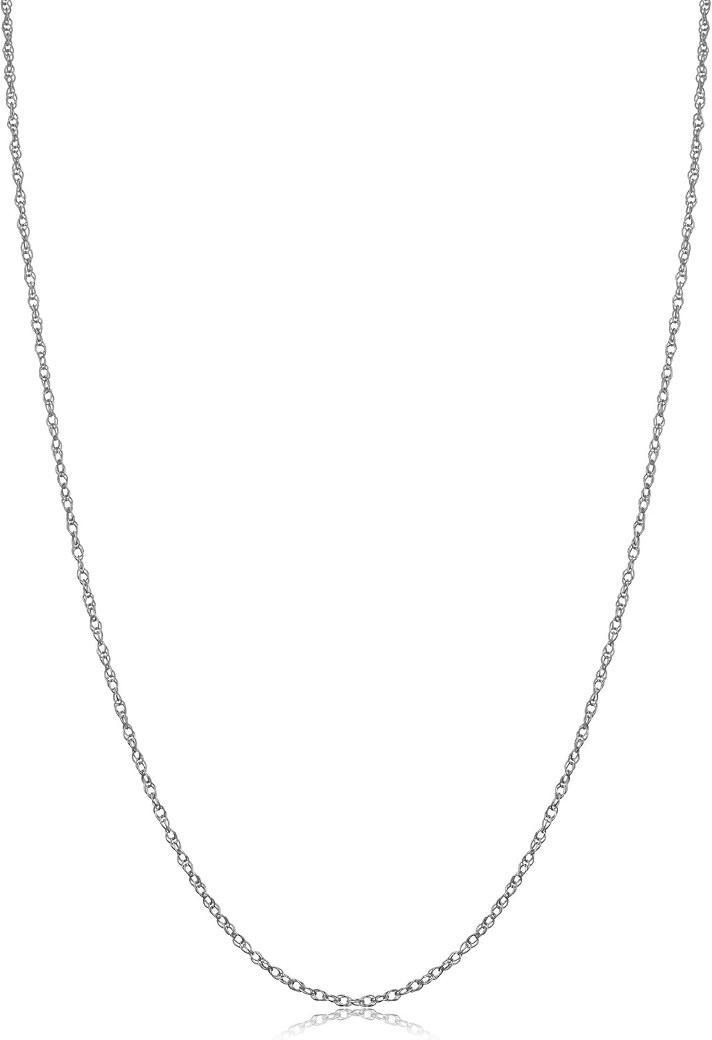 Kooljewelry 14k White Gold Rope Chain Necklace for Women
