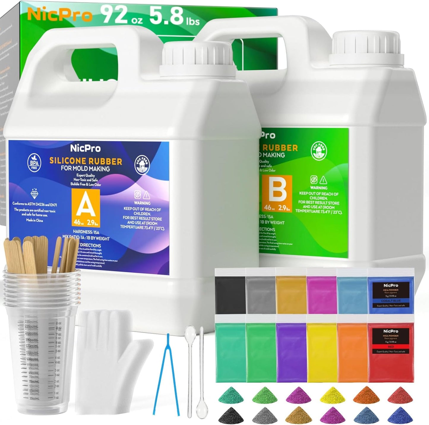 Nicpro 92OZ Silicone Mold Making Kit for Creative Projects