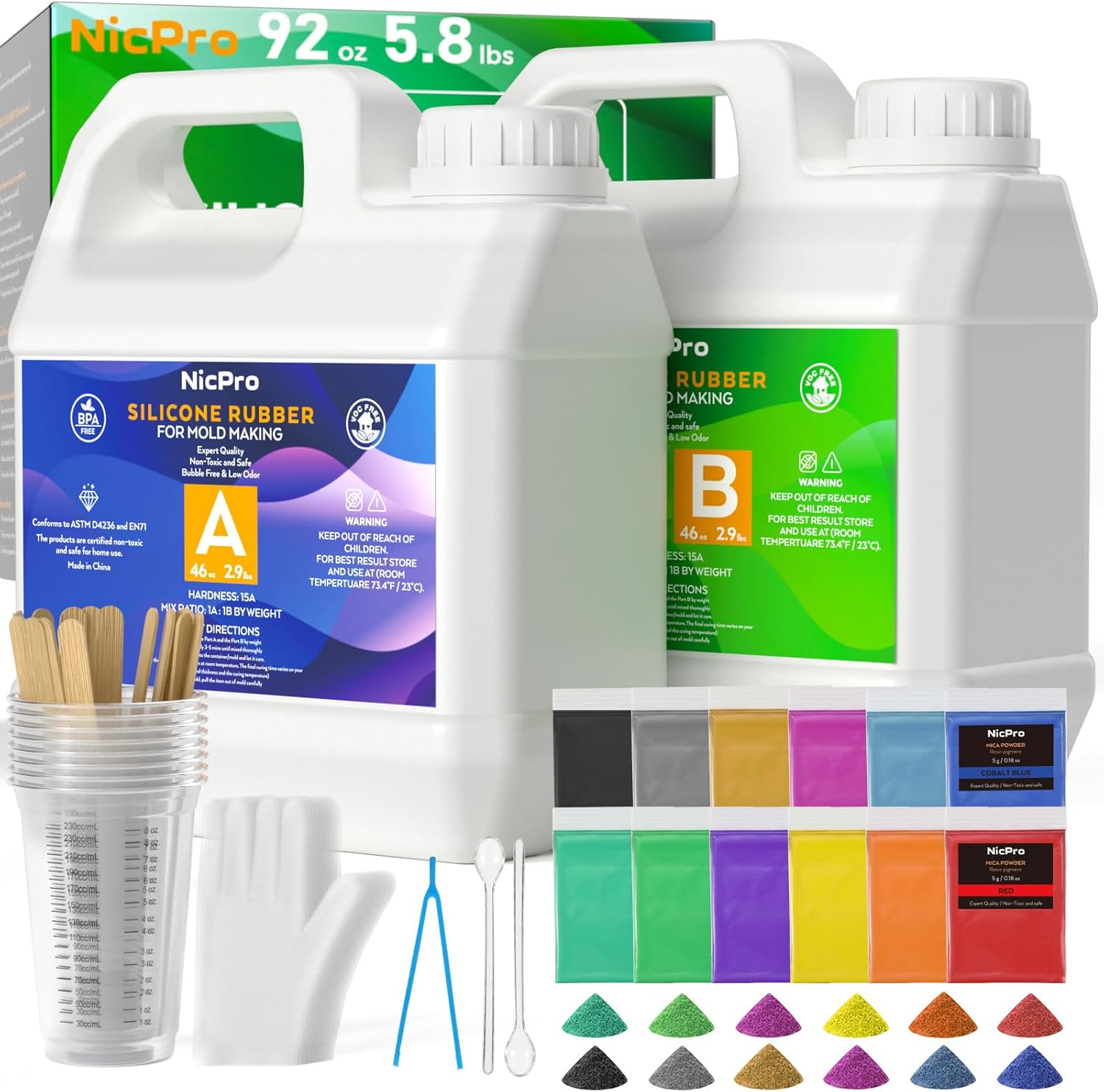 Nicpro 92OZ Silicone Mold Making Kit for Creative Projects