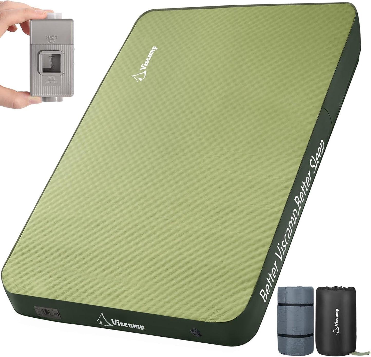Double Sleeping Pad for Camping with Memory Foam Comfort