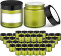 4 oz Green Glass Jars with Lids - Airtight Small Storage (48 Pack)