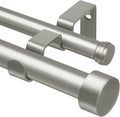 Double Curtain Rod 72 to 144 in Adjustable - Heavy Duty Antique Silver