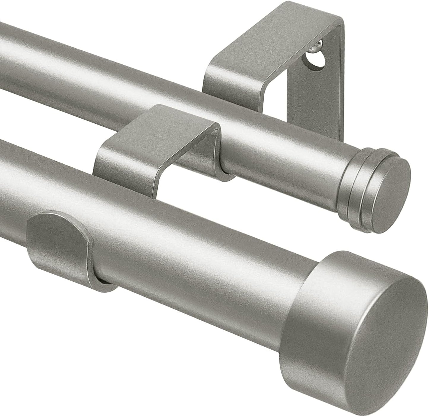 KAMANINA 1 Inch Double Curtain Rod for Windows 72 to 144 Inches