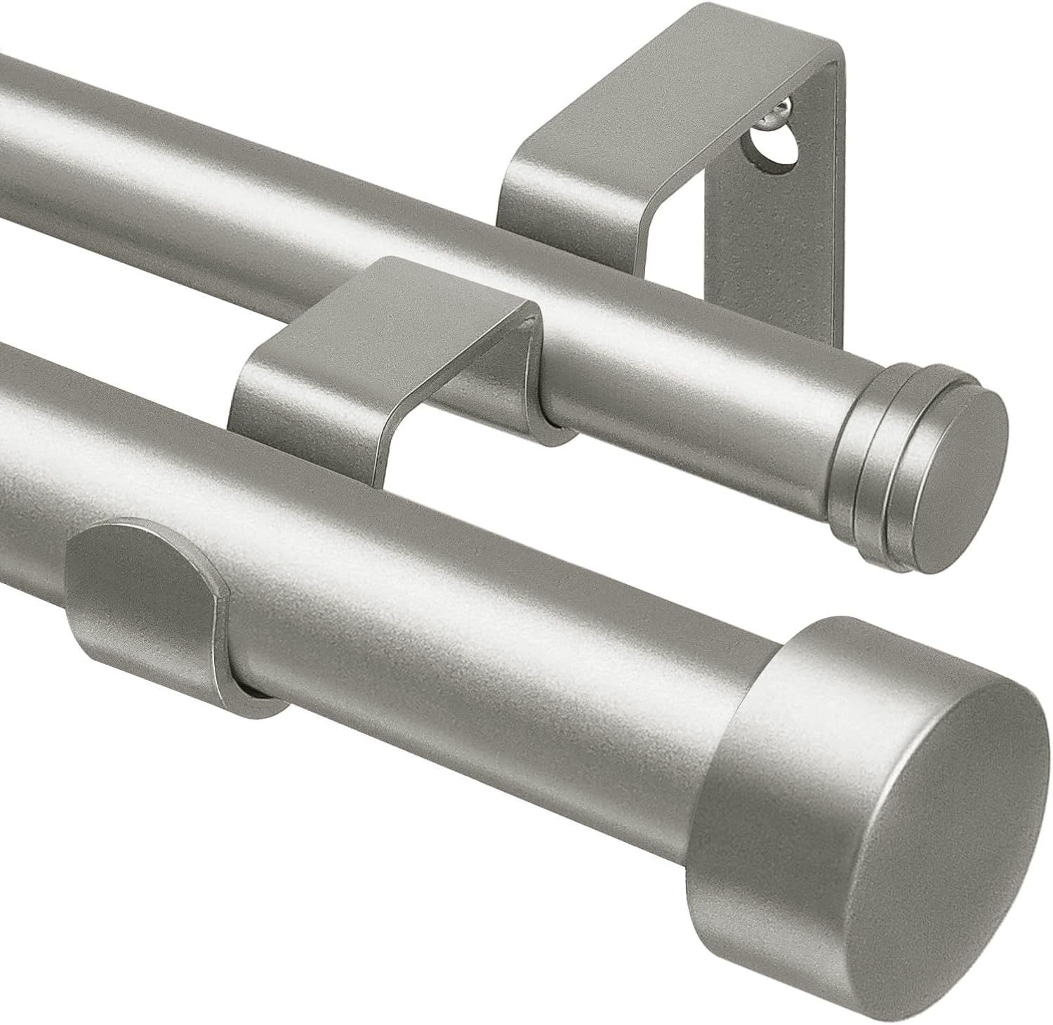 KAMANINA 1 Inch Double Curtain Rod for Windows 72 to 144 Inches