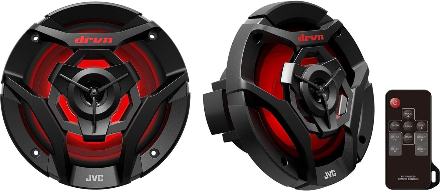 JVC 6.5 Inch RGB LED Car Speakers - Weatherproof & Powerful Sound