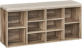 Shoe Bench with 10 Compartments - Padded Storage Bench for Entryway