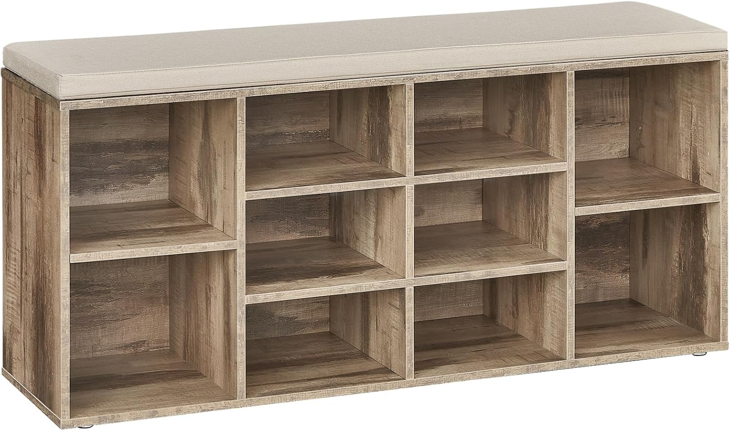 VASAGLE CUSTOS Shoe Bench with Padded Seat and Storage Compartments