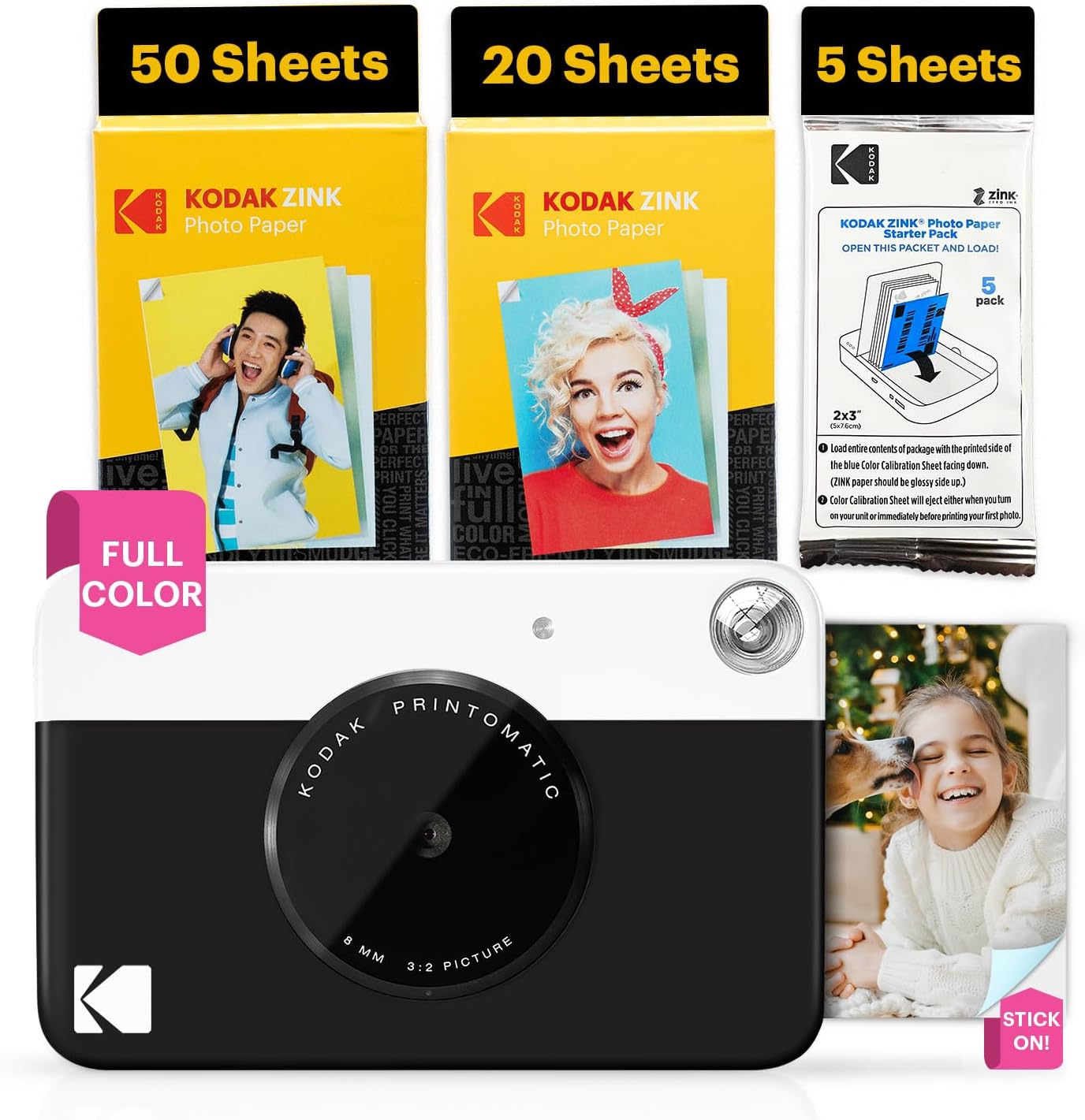 KODAK Printomatic Instant Print Camera - 75 Prints Included - Portable Creative Fun Gift