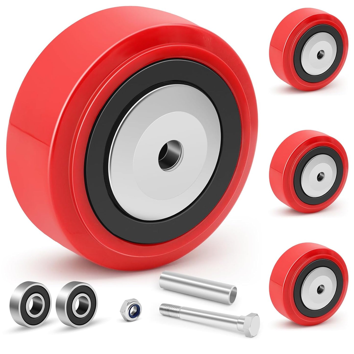 Nefish 5in X 2in Caster Wheels for Heavy Duty Replacement Use