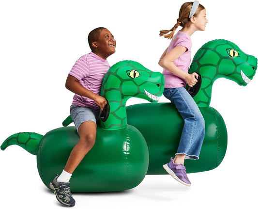 Hop N Go Inflatable Dino Riding Bouncy Hoppers for Kids Fun