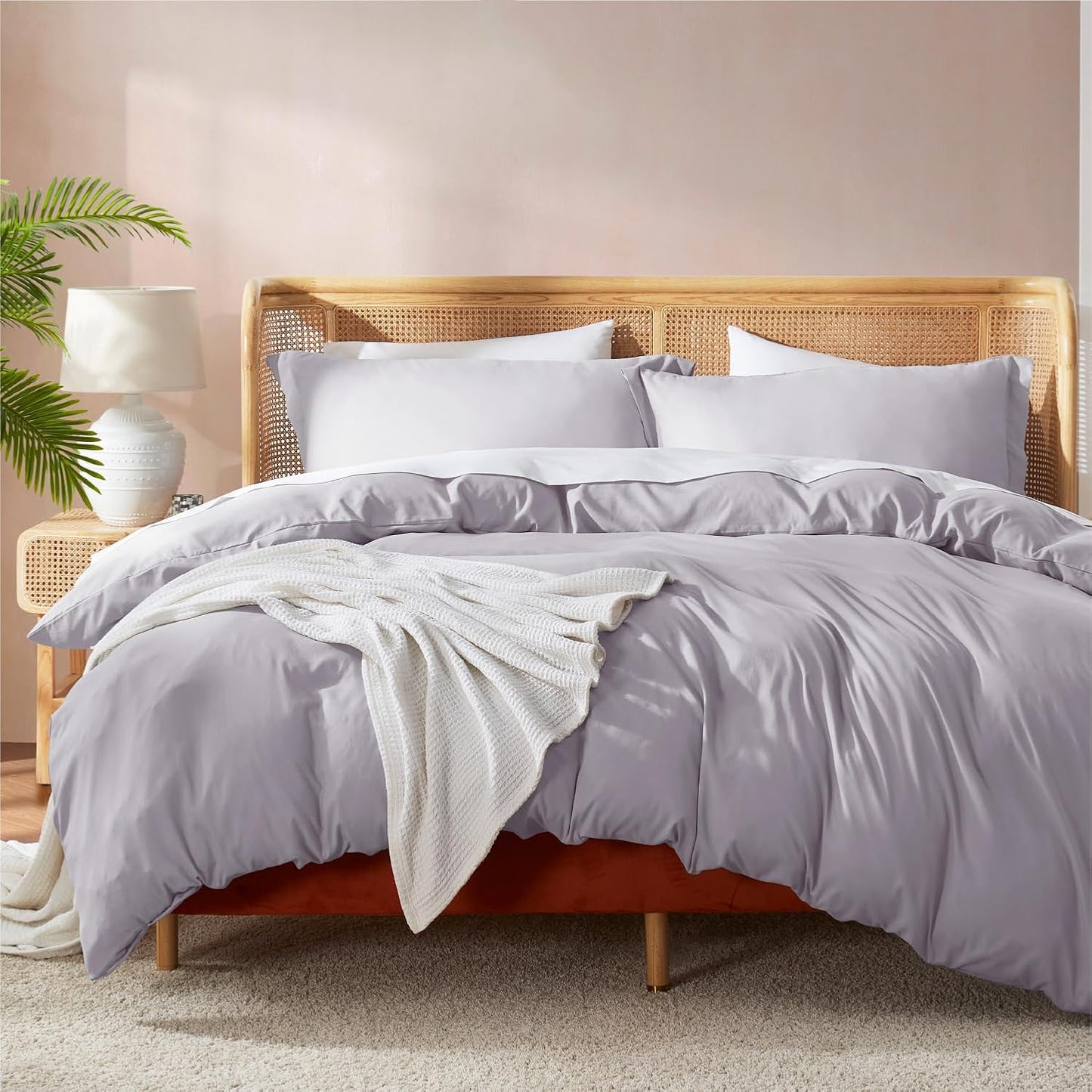 Nestl Grey Lavender Duvet Cover Queen Size for Ultimate Comfort