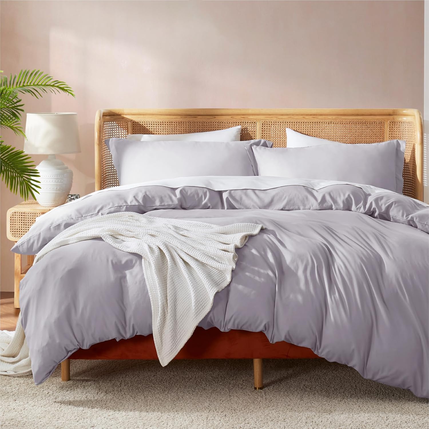 Nestl Grey Lavender Duvet Cover Queen Size for Ultimate Comfort