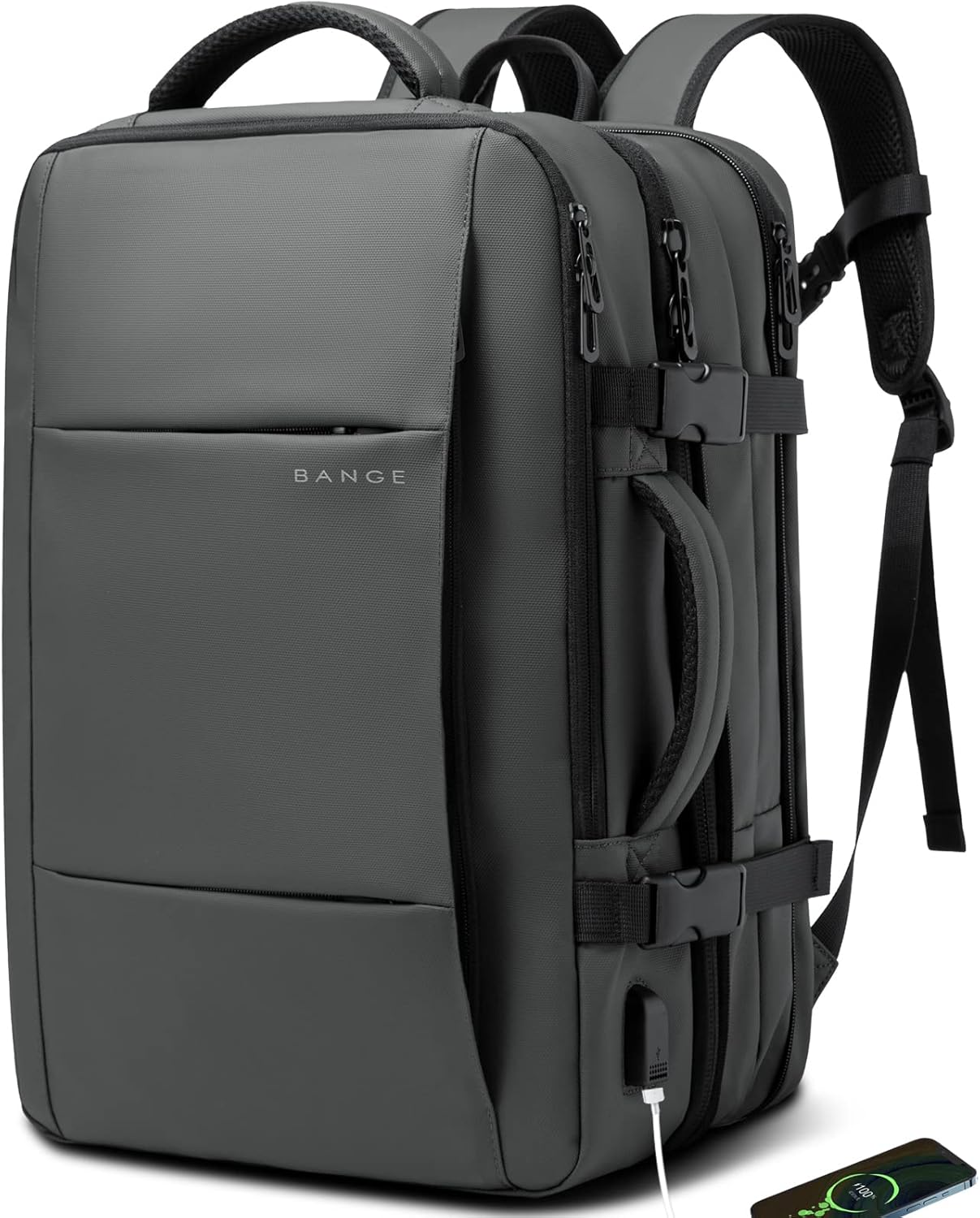 BANGE 45L Expandable Travel Backpack for Airplanes and More