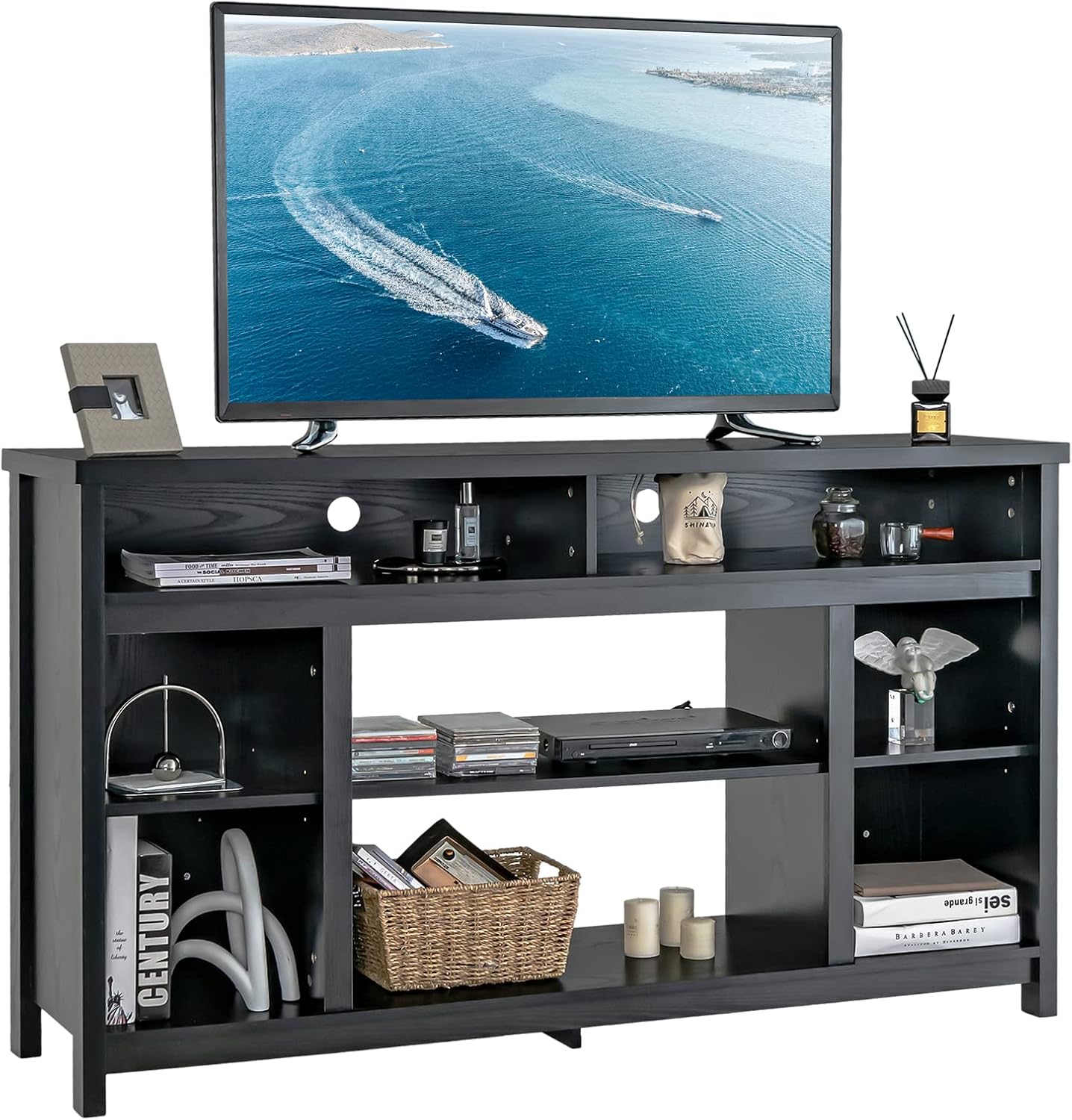 Tangkula 65 TV Stand: Adjustable Shelf & Cable Management