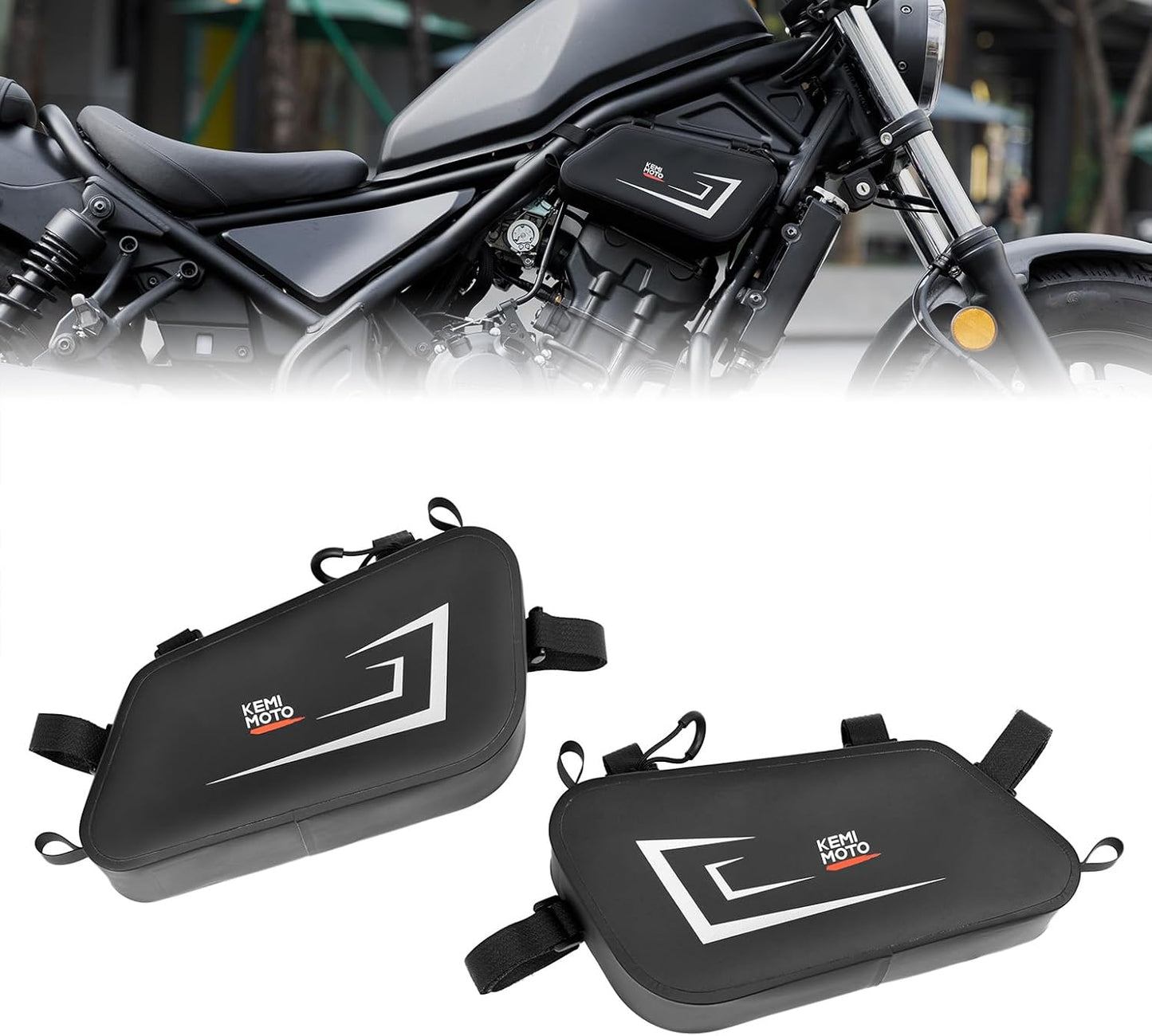 KEMIMOTO Motorcycle Side Bag with Waterproof Design & Airtight Zipper