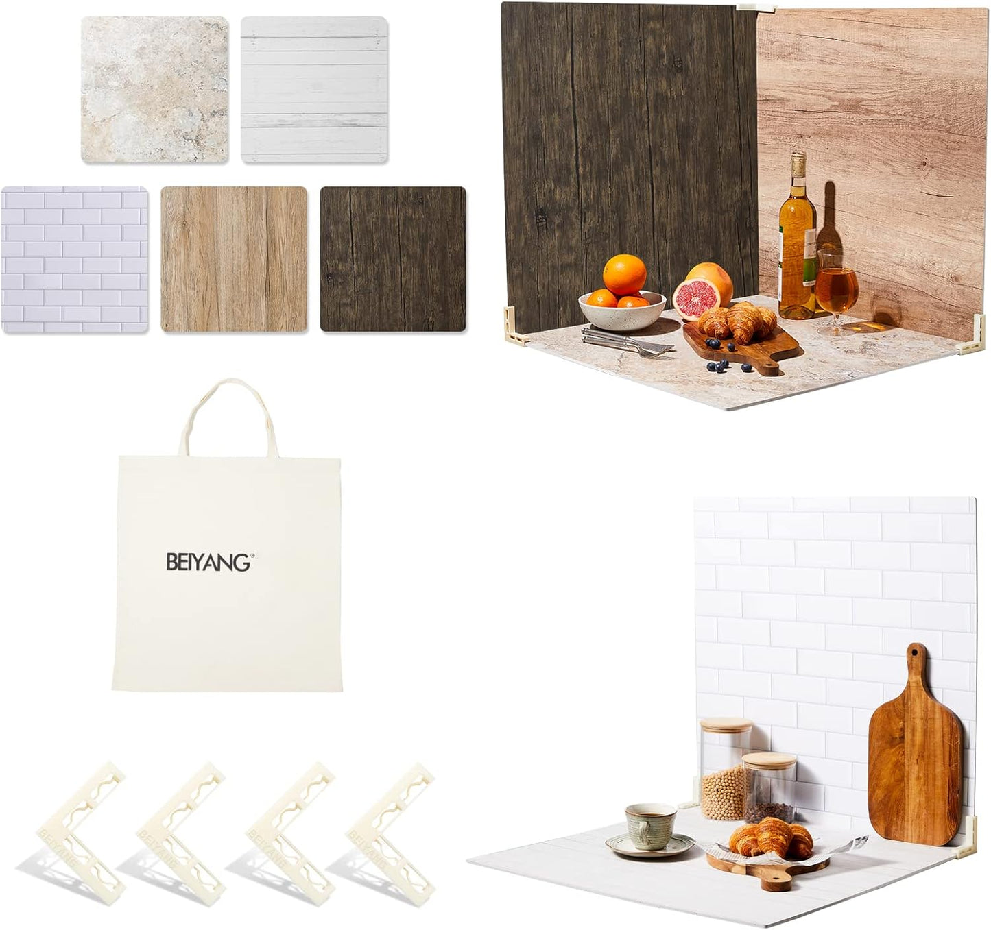 5 PCS 24X24 Inch Boards Photo Backdrop for Flat Lay Photography