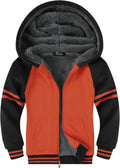 SWISSWELL Hooded Jacket for Boys Full Zip Sherpa Fleece - Warm