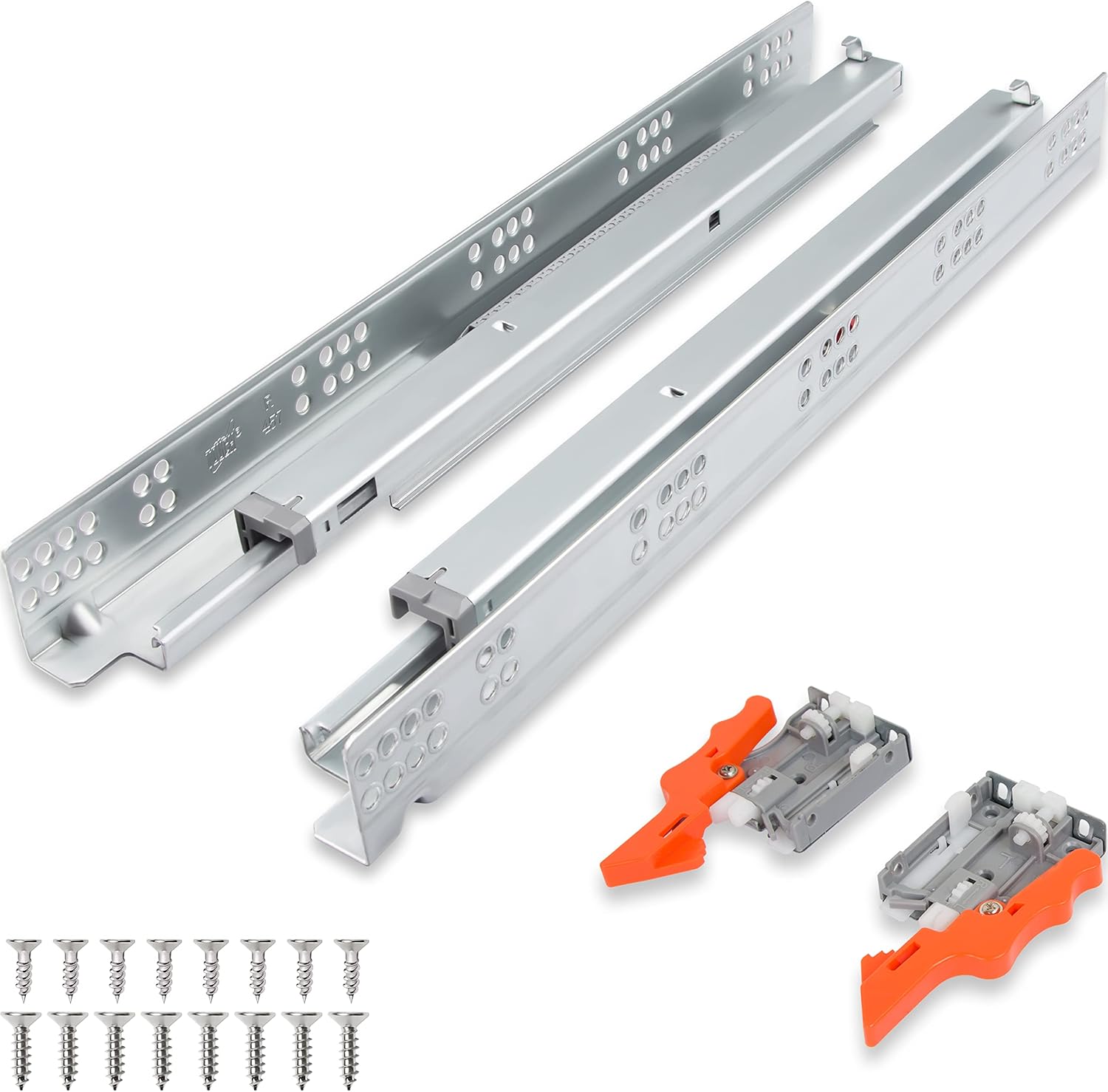 TOUCH Undermount Drawer Slides with Soft-Close Feature for 15 in