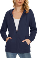 MAGCOMSEN Women's Fleece Lined Zip Up Hoodie - Warm (Style 7YGN)
