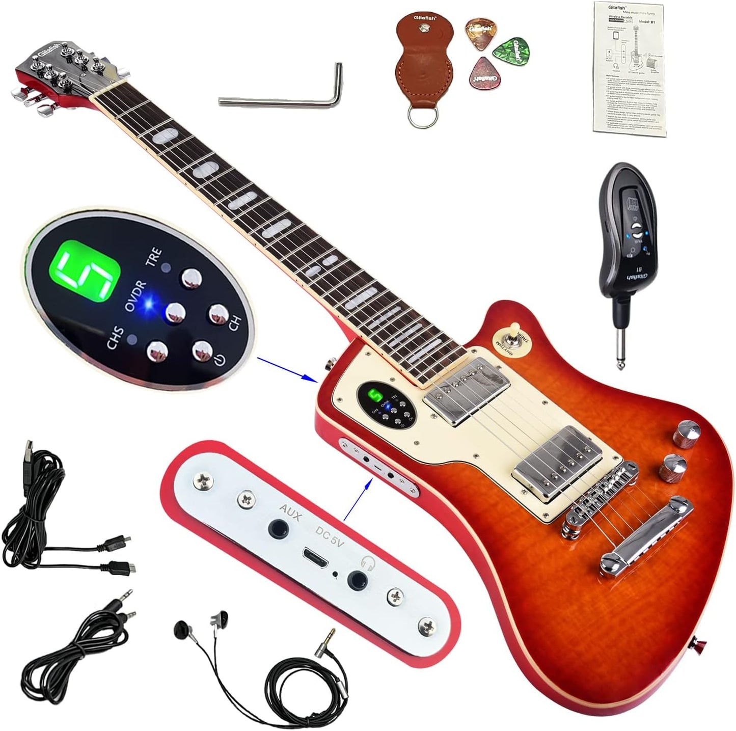 Portable Kids Electric Guitar - Lightweight & Rock-Ready!
