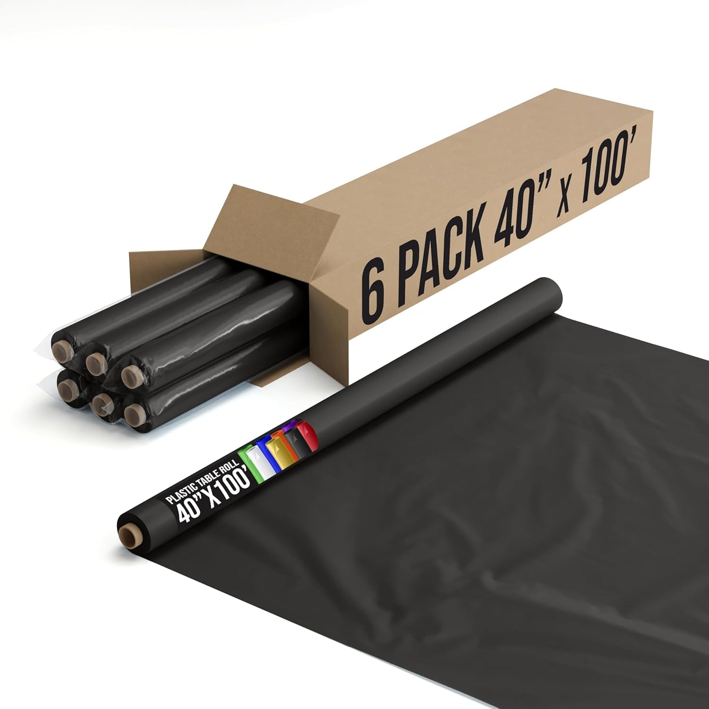 Premium Black Plastic Table Cover Roll for All Events and Parties