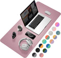 Waterproof Leather Desk Mat 35.4 x 17 - Dual-Use Blotter & Writing Pad