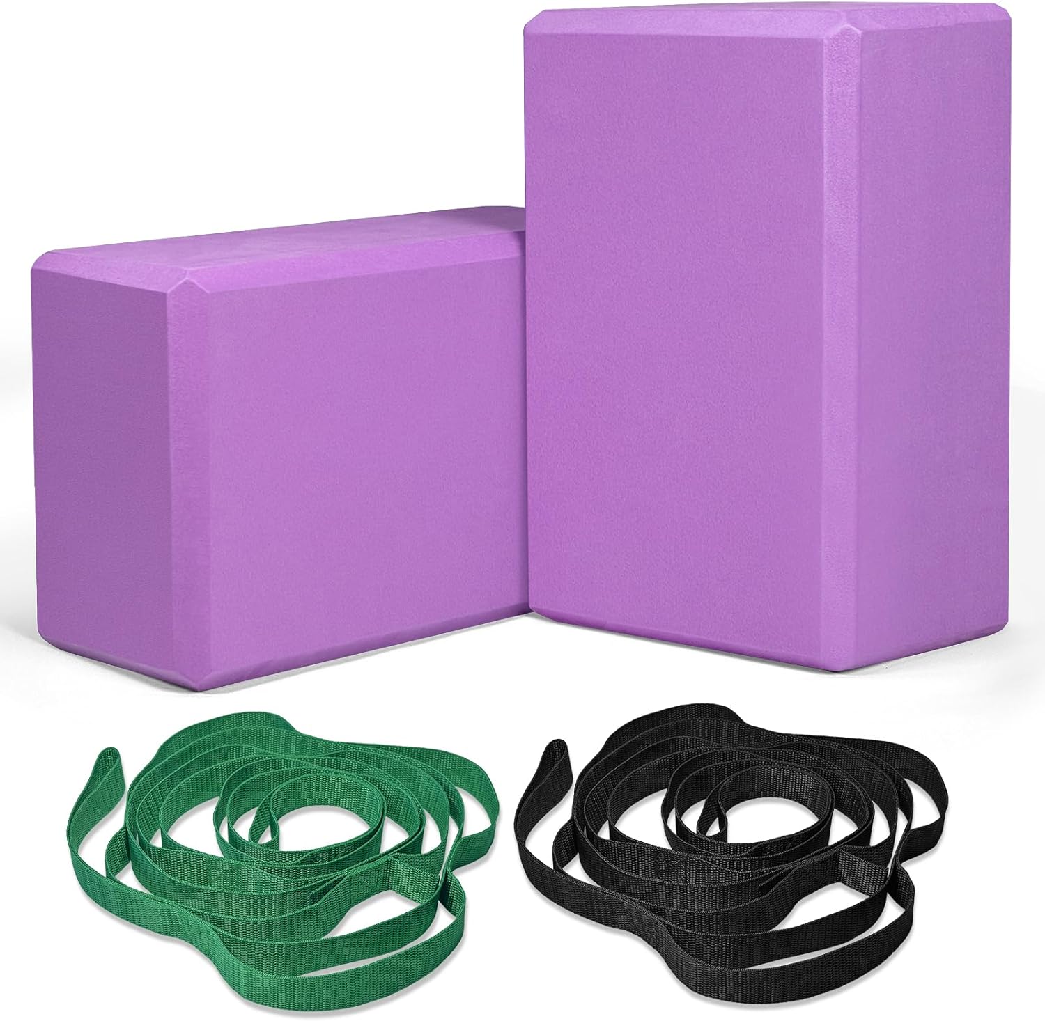 Yoga Blocks & Straps Set - Enhance Poses!