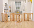 Paint-Free Wooden Freestanding Dog Gate 5-Panel - Natural Pine Pet