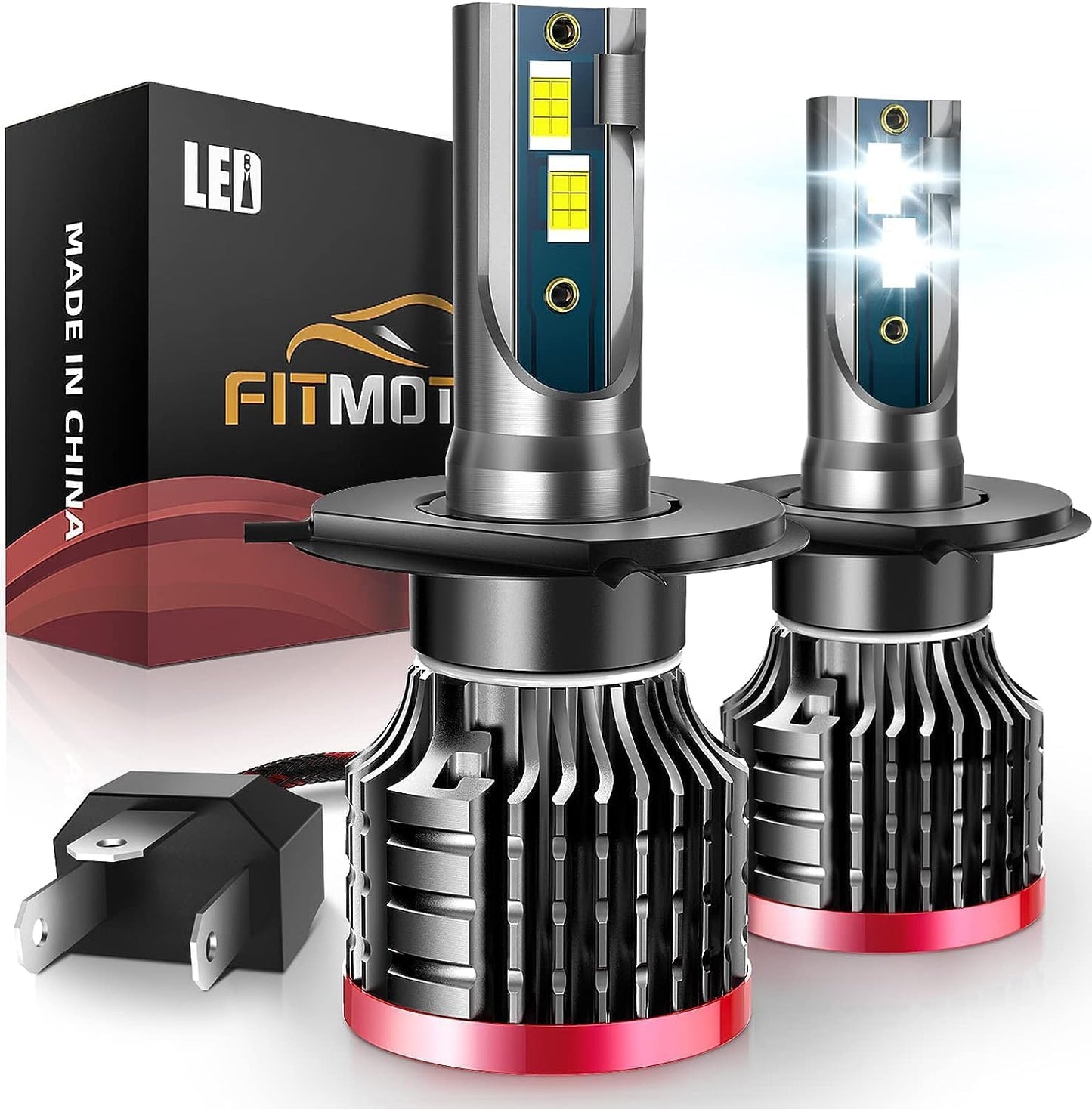 H4 LED Bulbs 80W 16000 Lumens Bright Cool White Fog Light