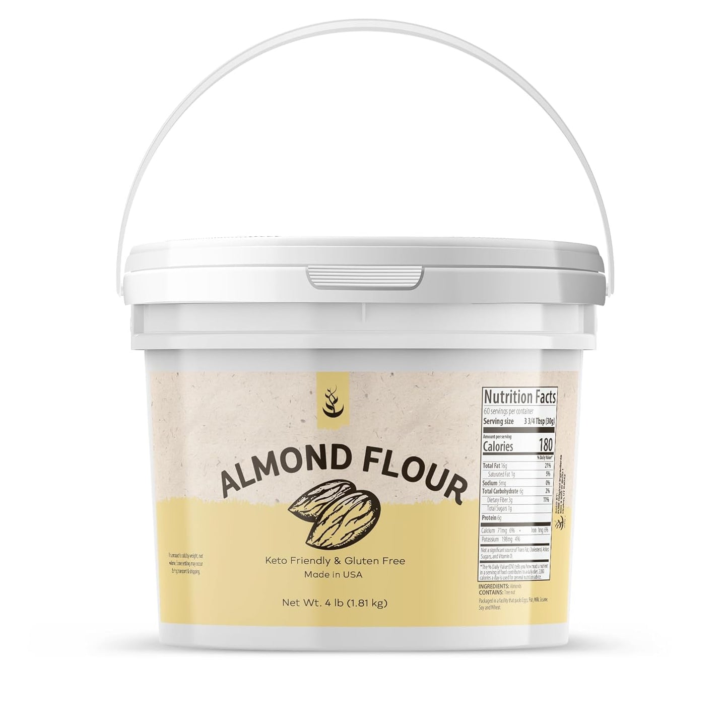 Pure Original Ingredients Almond Flour - Extra Fine Non-GMO 1 Gallon