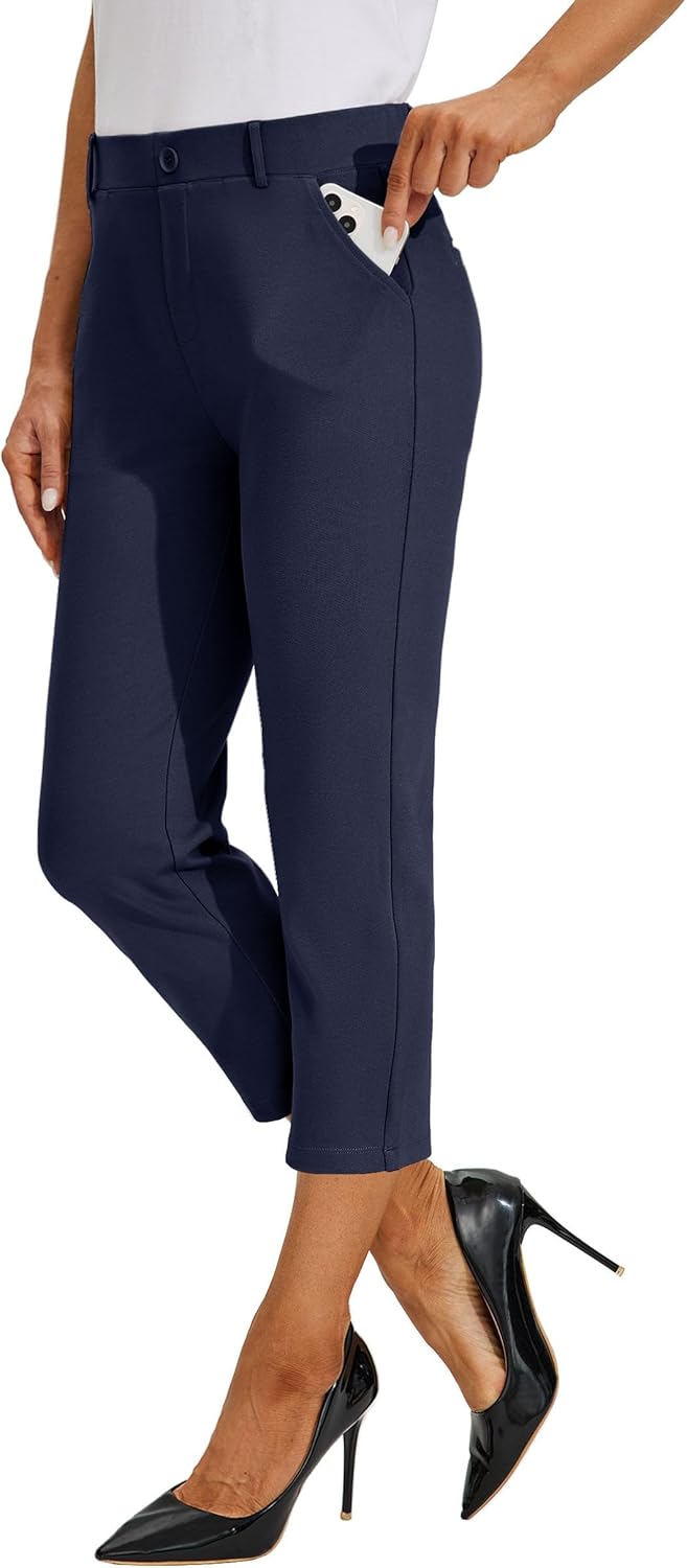 Willit Women's Capri Pants for Yoga and Office Wear Comfort