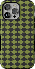 Casely iPhone 14 Pro Case Wicked Hex Green Checkered - Bold Protection