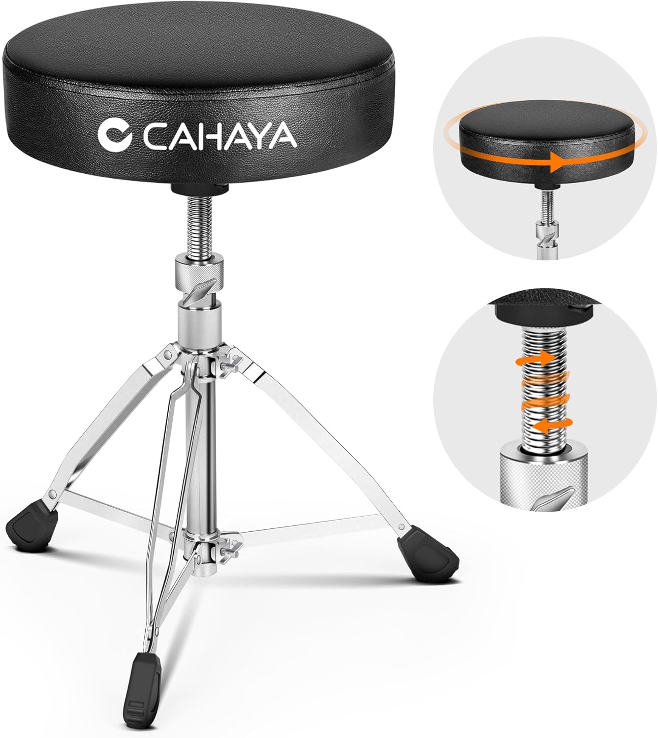 Height Adjustable Drum Throne with Padded Seat for Comfort