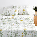 Wake In Cloud Floral Bed Sheets Queen Size - Soft Botanical Set